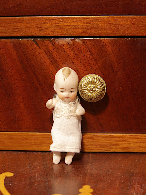 Antique bisque doll Nurse with Baby19cm