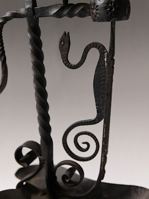 Antique Iron Candle Holder snake A
