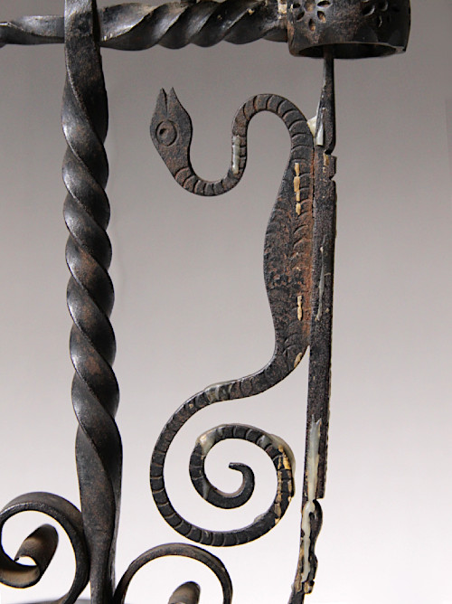 Antique Iron Candle Holder snake B