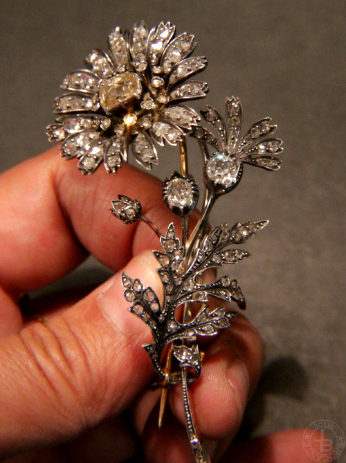 アンティーク ダイアモンド トレンブラン ブローチ antique Diamond tremblant brooch