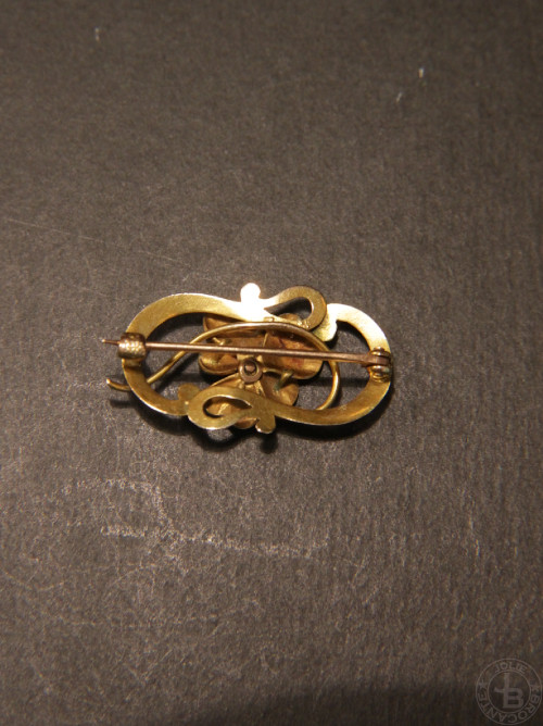 アンティーク アールヌーボー 14k エナメル彩 パンジー ブローチ Antique Art Nouveau 14k Pansy brooch