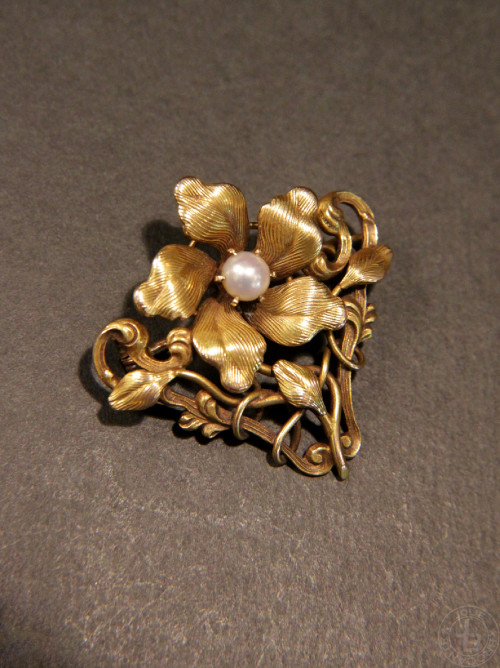 アンティーク アールヌーボー 14k ブローチ Antique Art Nouveau 14k brooch