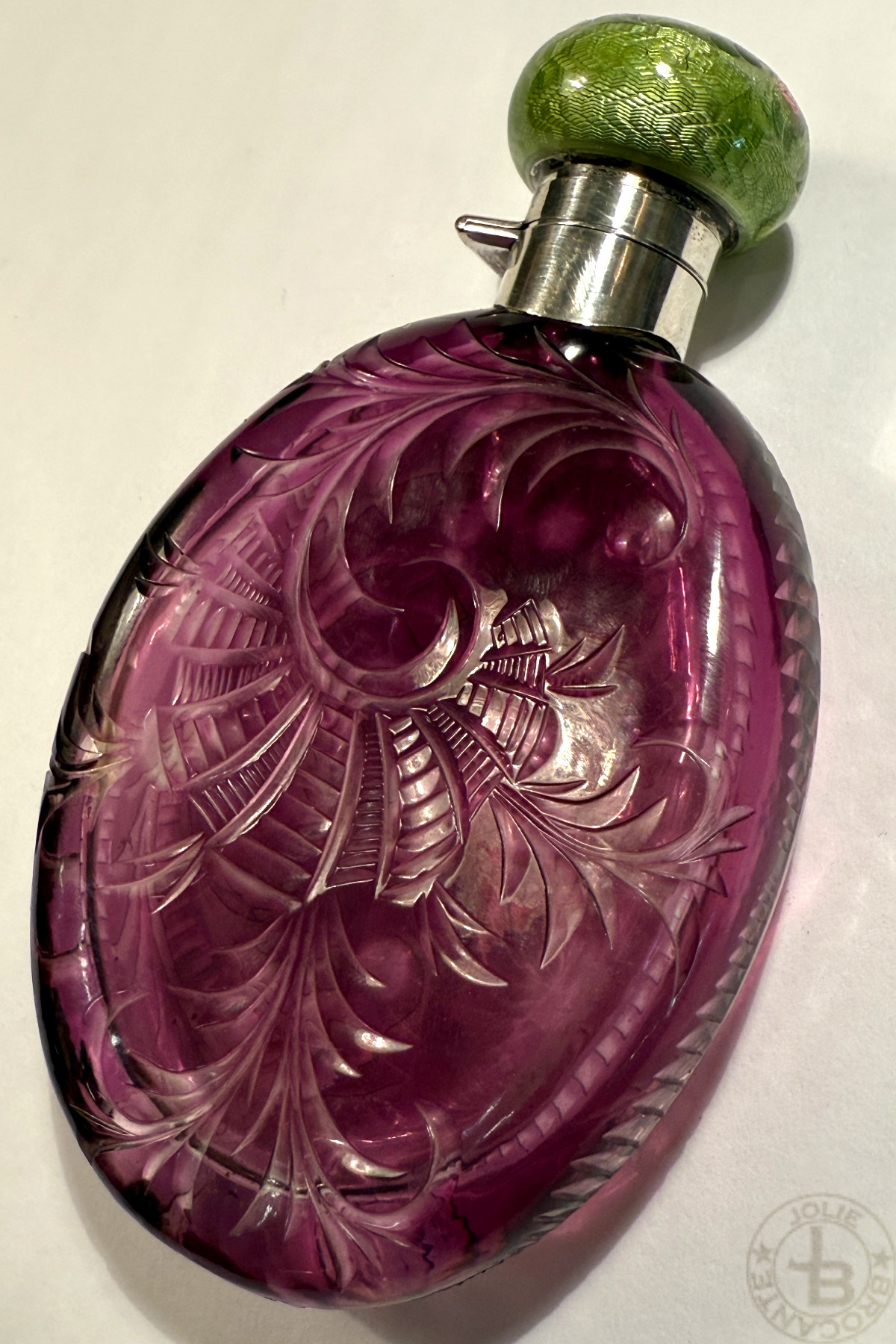 Antique Amethyst Glass Pafume Flask