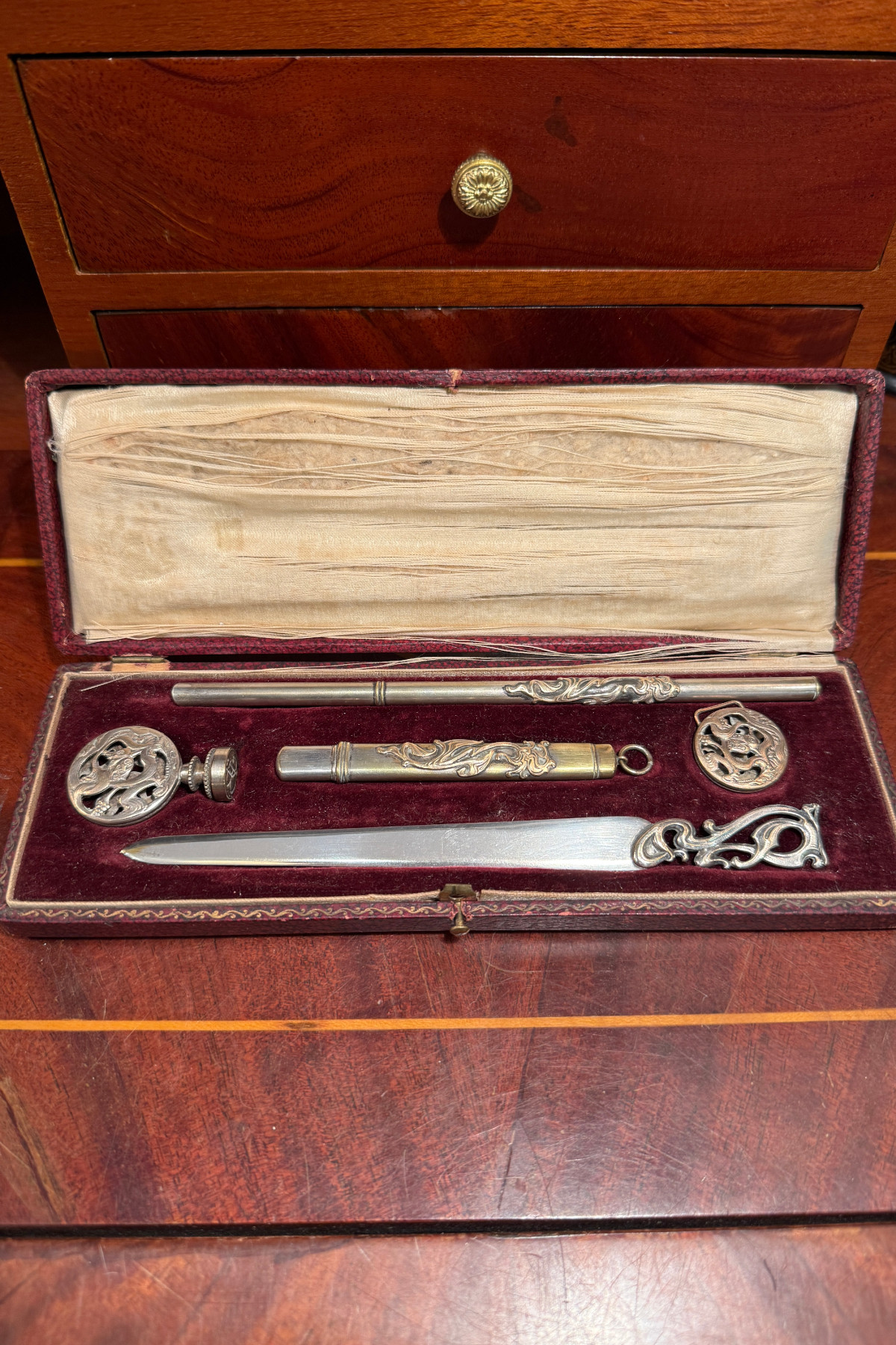 Art Nouveau Desk set in box 