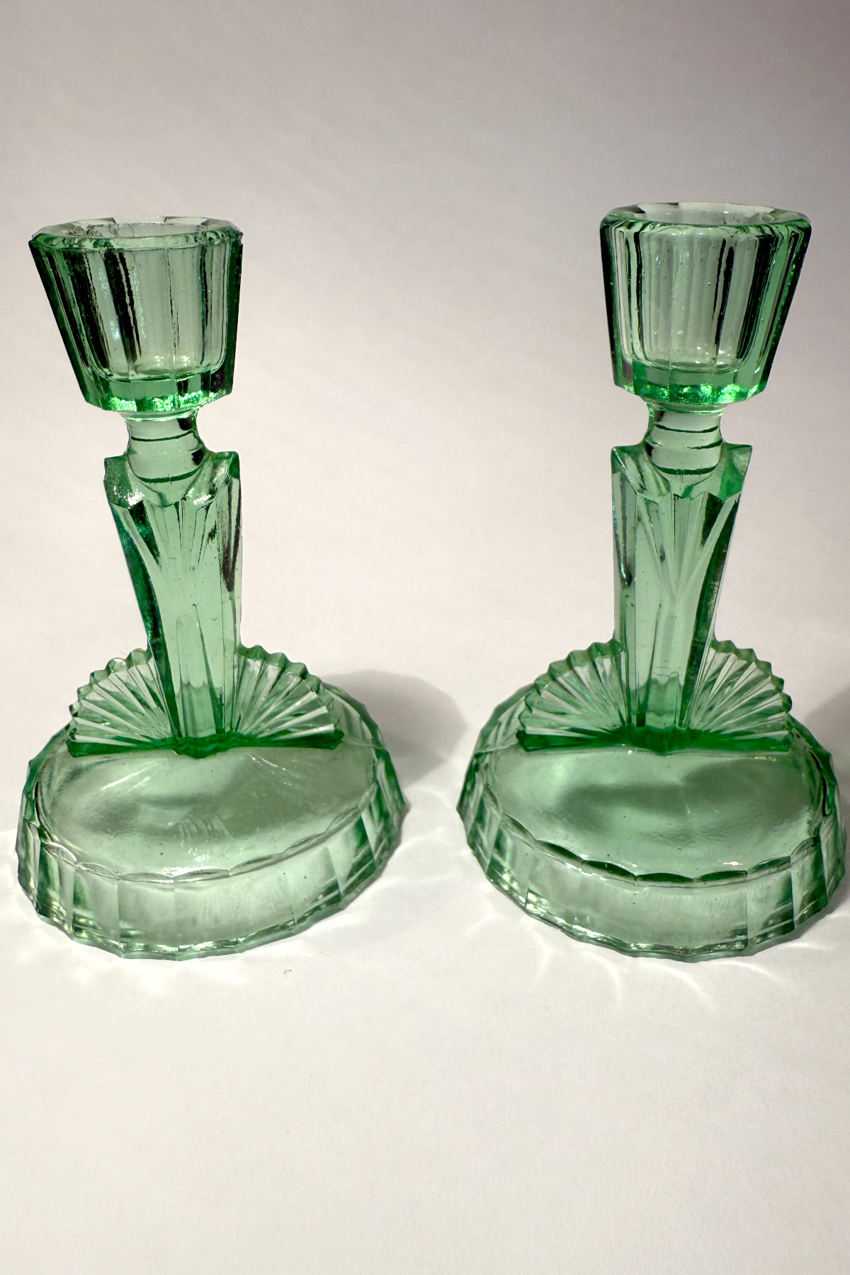 Art Deco glass candle stand