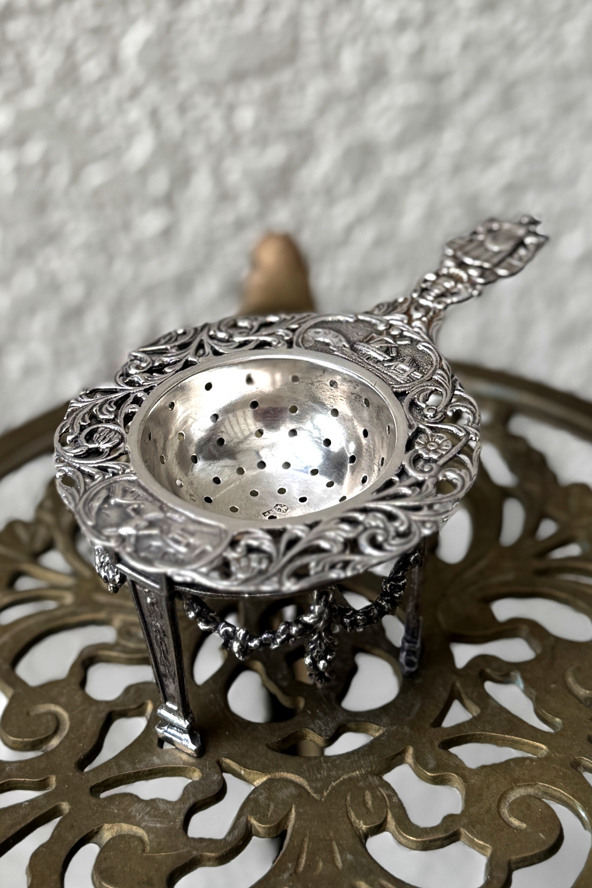 Vintage silver Tea strainer