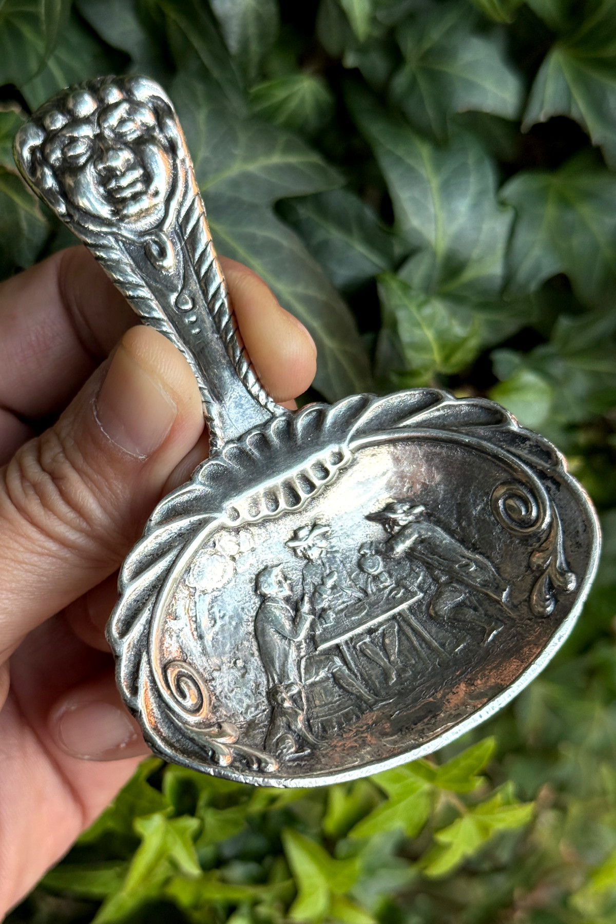 Antique Silver Tea Caddy Spoon
